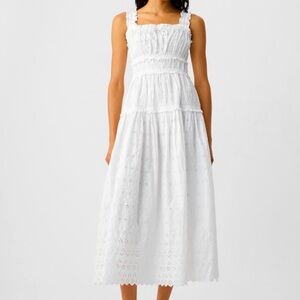 NEW Gap × DÔEN Eyelet Midi Dress NWOT